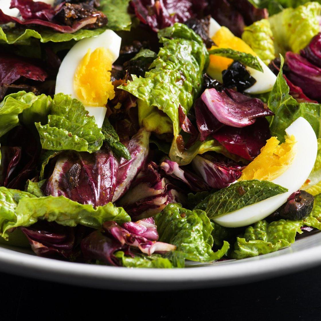 This crisp and colorful romaine and radicchio salad eats like a meal